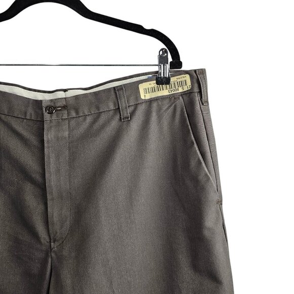 Cintas Comfort Flex Chino Flat Front Cotton Blend Gray Uniform Workwear Pants - Picture 3 of 7